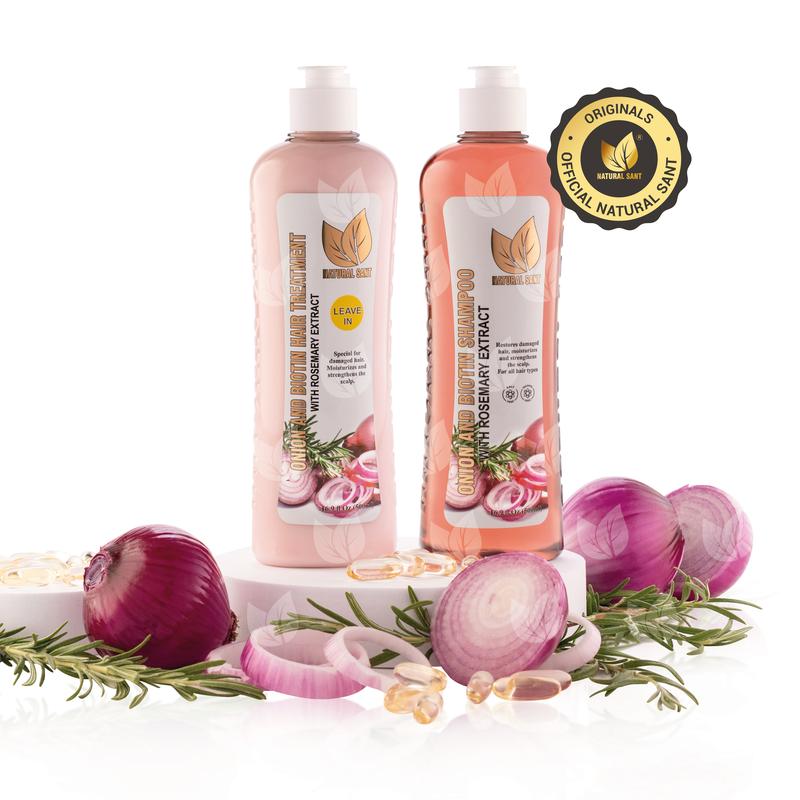 Natural Sant Onion, Rosemary and Biotin Shampoo & Treatment