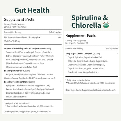 Gut Health + Spirulina & Chlorella Bundle.